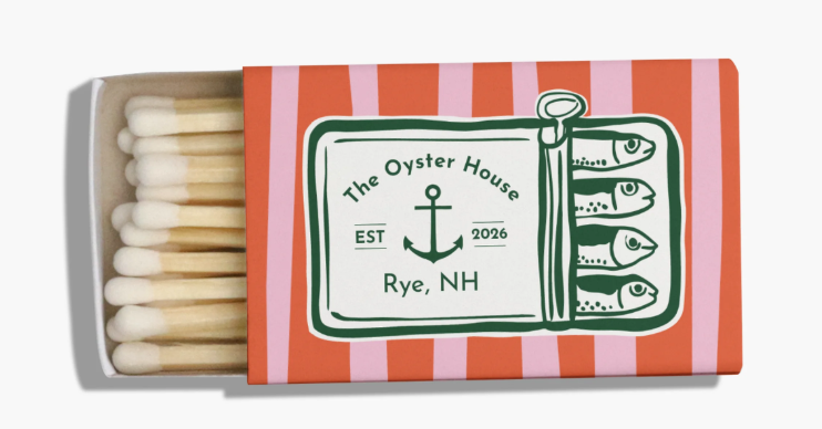 The Oyster House Matchbox- Sardines- Stripe- Rye, NH